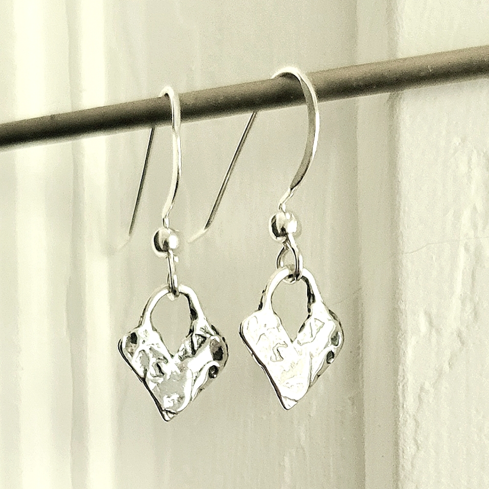 Artisan Sterling Silver Heart Earrings